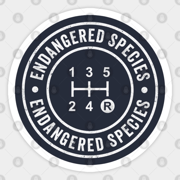 Manual Transmission - Endangered Species - Stick Shift Humor Sticker by TwistedCharm